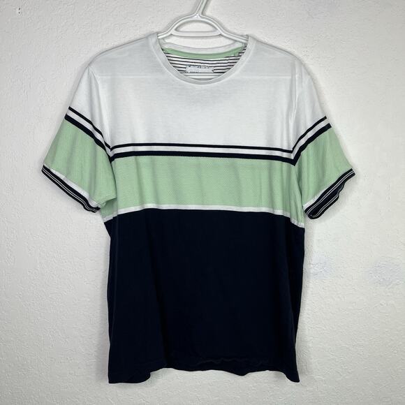 Denim & Flower Ricky Singh Tee Size XL Made in India Color block Tee, casual. - Picture 1 of 7